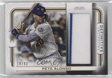 2023 Topps Definitive Collection Jumbo Relic 18/40 Pete Alonso #DJR-PA 6ns