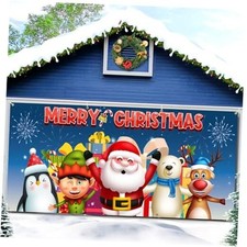 Christmas Garage Door Banner 16 x 7 ft, Merry Christmas Holiday Garage Door