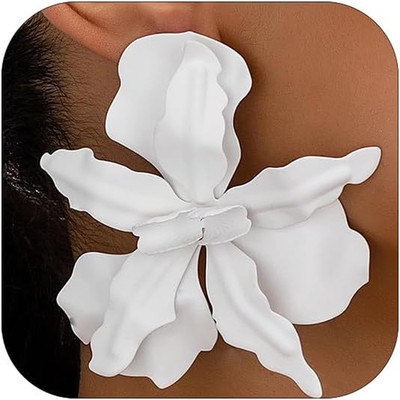 Large Flower Earrings for Women Statement Flower Earring Big Floral Earrings Tre