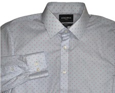 Bonobos Shirt Mens 16.5/33 Blue Tailored Fit Dress Button Red Dot Print Stretch