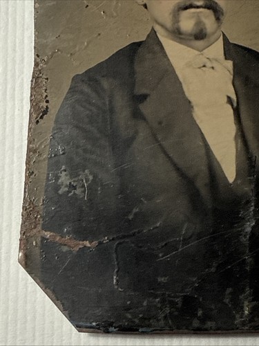 Hübscher Mann SEELENAUFNÄHER Schnurrbart Bart handgetönt antik 1870er Farbfoto - Bild 5 von 10