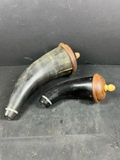 Vintage Gun Black Powder Powder Horn Flask - 9" & 6" ~ Unfinished 