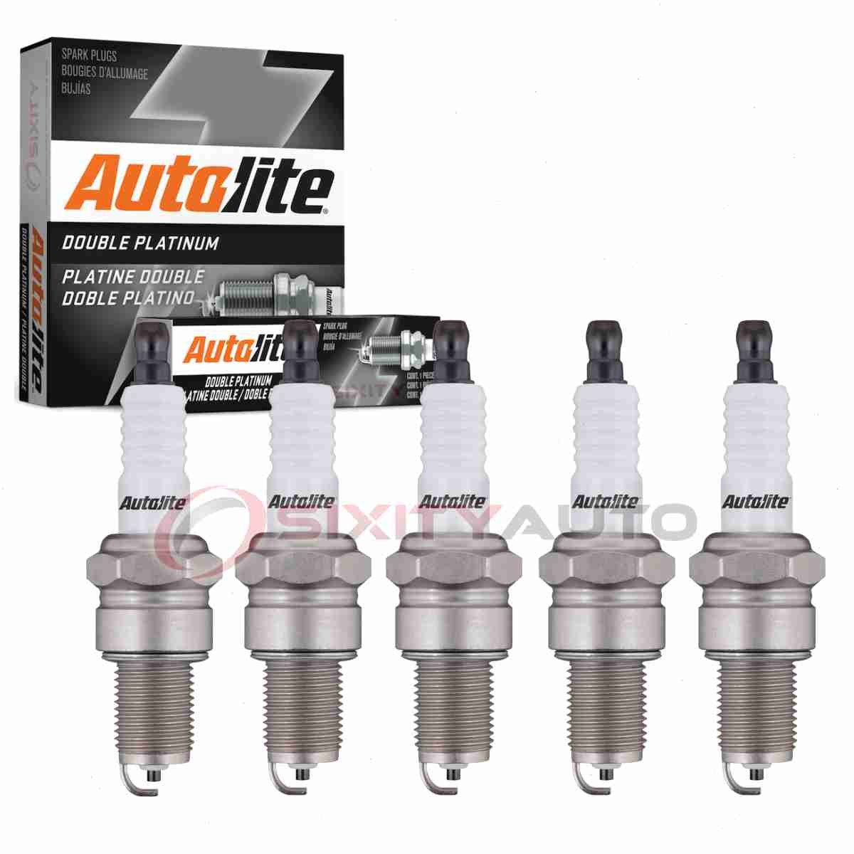 5 pc Autolite Double Platinum Spark Plugs for 1981-1987 Audi Coupe 2.2L 2.3L kj
