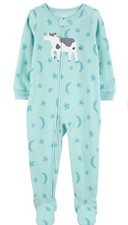 Pajamas, Carter's  Fleece Footie Pajama  Adorable, Cow , new , sz 3T