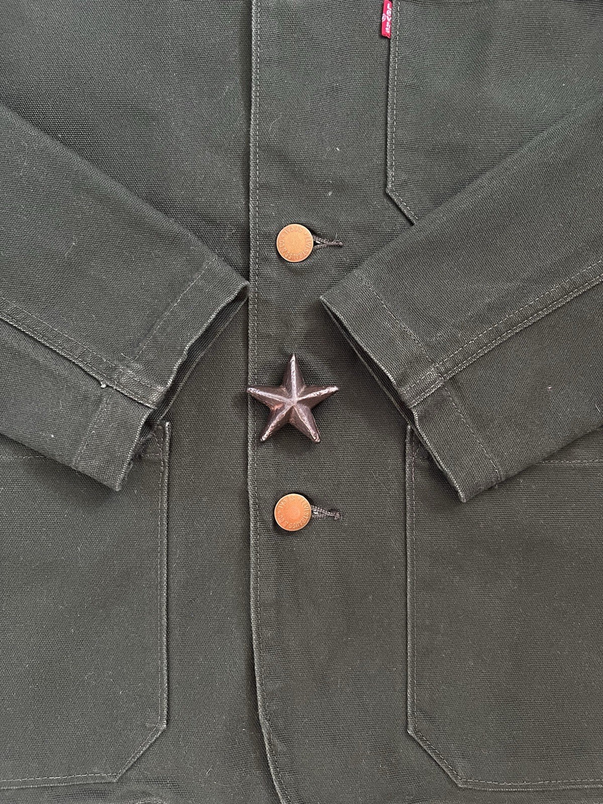 Levi's Engineer Chore Jacket M Green Duckcloth Ra… - image 13