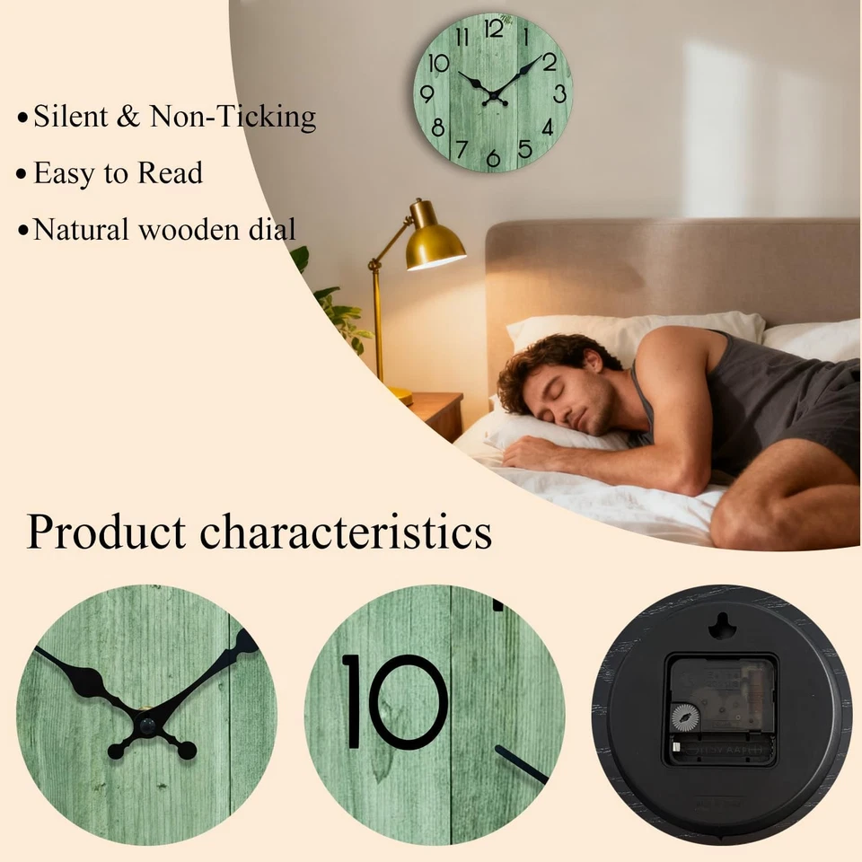 Modern Silent Wall Clock, Battery Operated Non-Ticking Decorative Clock 8 - Image 2 of 4