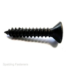 Black Raised Countersunk Pozi Self Tapping Screws No4, 6, 8, 10 & 12. 3/8-1 1/2"