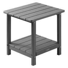 VEVOR Outdoor Side Table 17.72W x 14.96D x 17.32H Inch Double Layer HDPE Outside