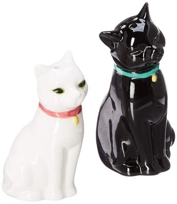 Abbott Collection Cuddling Cat Salt & Pepper-3.75'' H, 3.75 inches high
