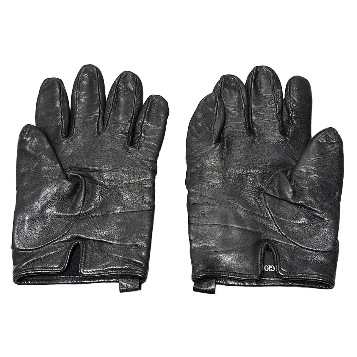 GIORGIOARMANI - Black Leather Women's Gloves
