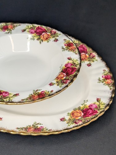 Vintage Royal Albert Old Country Roses 2-teiliges Servierset