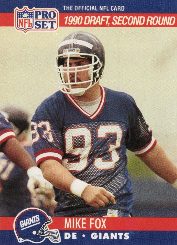1990 Pro Set #720 Mike Fox  New York Giants + Yes 4 Free Mystery Cards