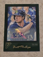 Brett Phillips 2017 Topps Gallery Green Autographed Rookie Card /99. rookie card picture
