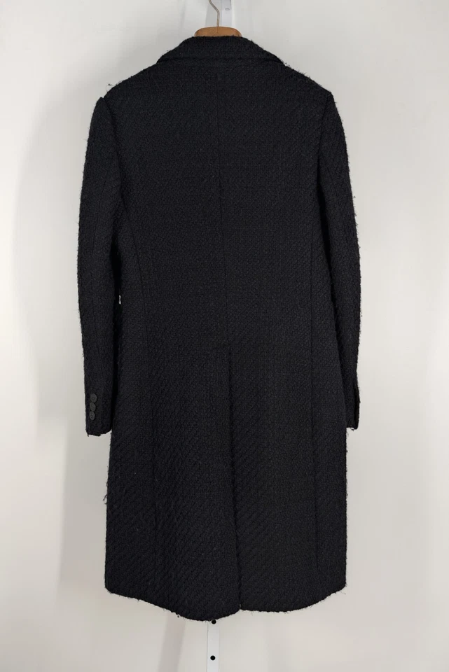 Chaqueta Abrigo Largo Y2K Banana Republic Negro Bouclé L Lana Acrílico Viscosa FW 2005 Foto 3 de 4