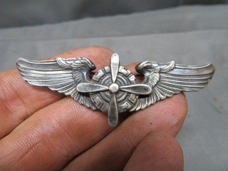 WWII US ARMY AIR FORCE FLIGHT ENGINEER WINGS STERLING SILVER