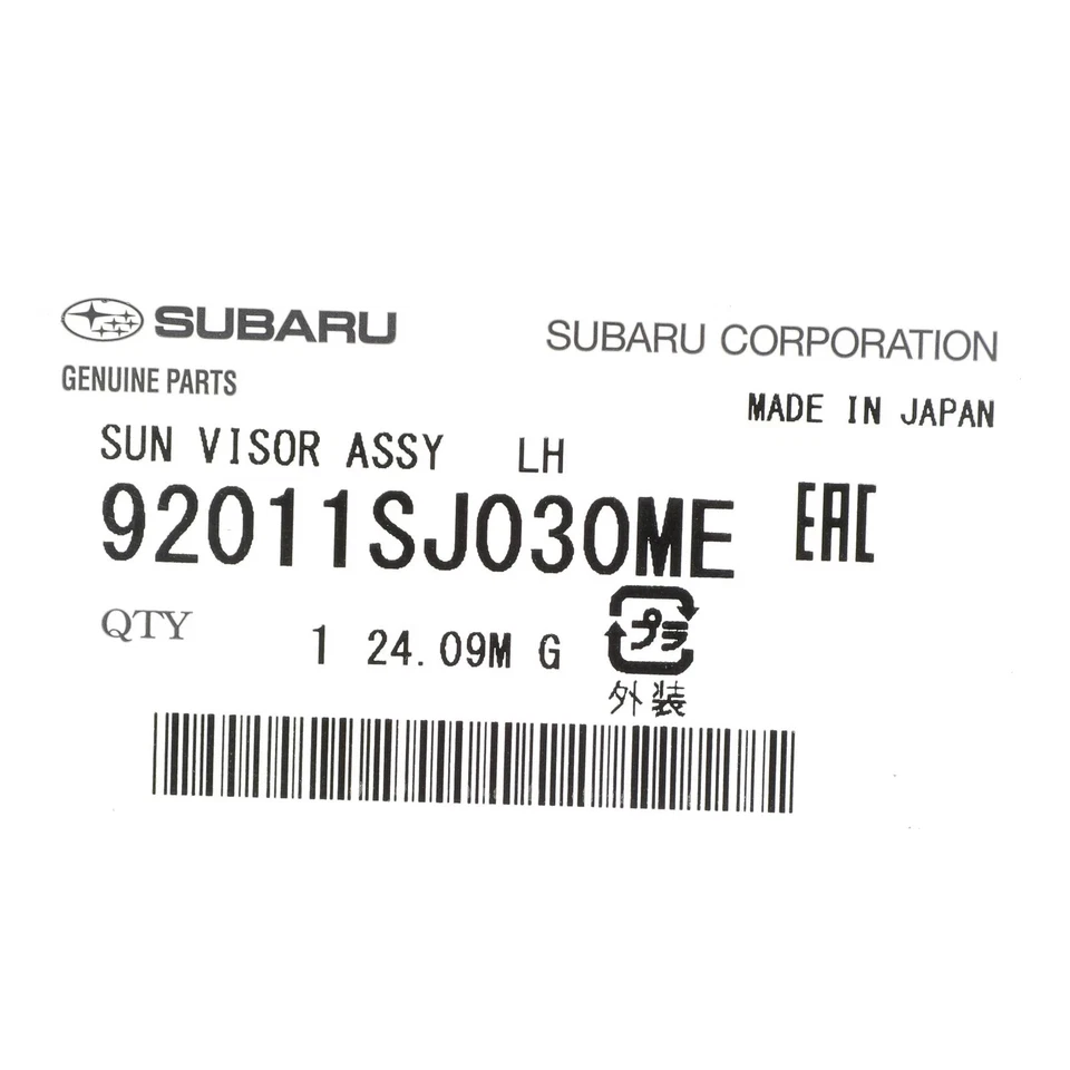 Conjunto de parasol para conductor izquierdo Subaru 2019-2024 Forester 92011SJ030ME genuino Foto 2 de 2