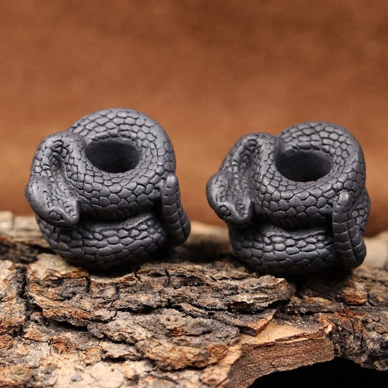 Cuchillo Paracord serpiente EDC negro cuentas cordón latón hágalo usted mismo cuerda colgante accesorios Foto 2 de 4