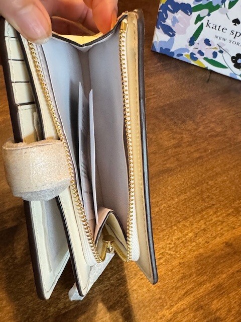 Kate Spade Madison Floral Festival Perforated Medium Compact Wallet Butterfly