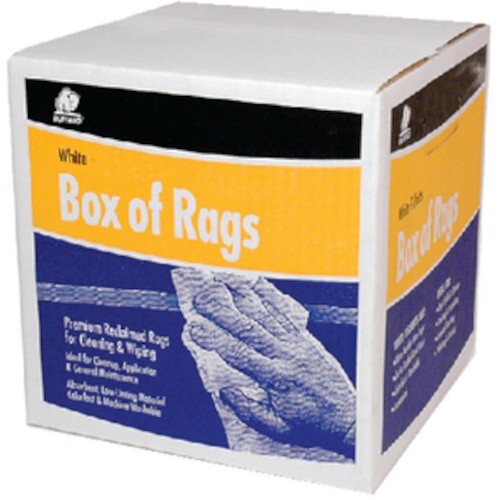 Buffalo Recycled Low Linting White T-Shirt Wiping Rags - 4 lb. Box - 第 1/1 張圖片