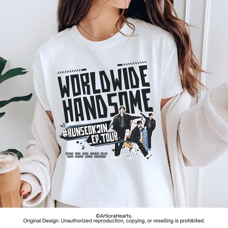 Jin Concert T-Shirt 2025, RunSeokJin Ep Tour, Worldwide
