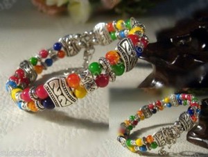 Fashion-jewelry-Tibet-Tibetan-silver-ladies-Lucky-beads-bracelet-bangle