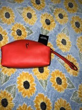 Simply Vera Wang Soft Pouch Zip Up Wristlet With Pockets, NEW, Orange Hibiscus