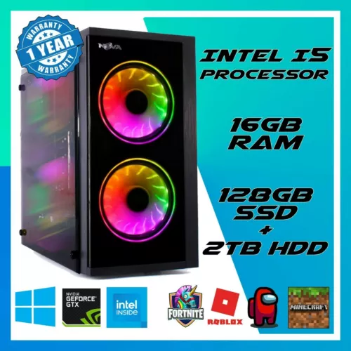 Ultra Fast Gaming PC | 16G RAM 128GB SSD + 2TB HDD | Intel Core i5 NVIDIA GTX