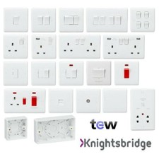 Knightsbridge White Curved Edge Range of Switches and Sockets