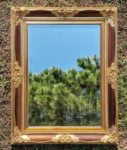 Specchio specchiera grande parete dorato - Photo 1/7