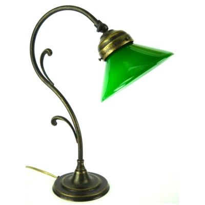 Table Lamp Office Desk Brass Glass Green Style Libverty Furnishing