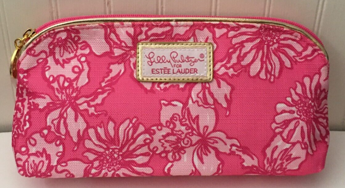 NEW Lilly Pulitzer for Estee Lauder PINK FLORAL Travel Cosmetic
