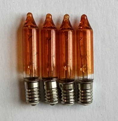 LYVIA 4 x AMBER 12v E5 1.1w Lilliput 12 volt Spare Christmas Lamps Pifco Noma