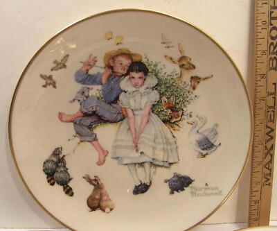SET 1973 GORHAM FINE CHINA NORMAN ROCKWELL PLATES FOUR SEASONS OF