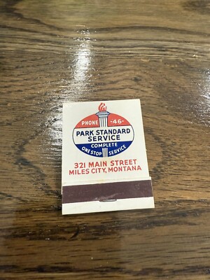 Vintage Matchbook Park Standard Service Gas Oil Miles City MT Advertising