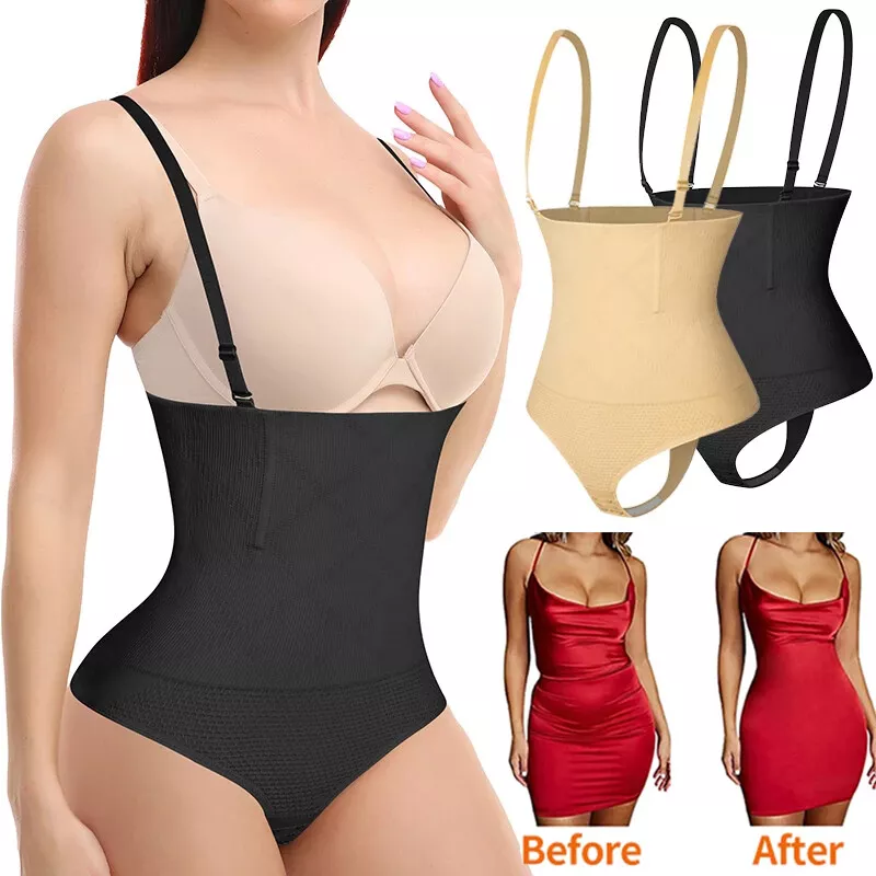 Womens Tummy Control Slim Body Shaper Thong Girdle Shaperwear