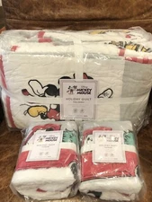 NEW Pottery Barn Teen Disney Mickey Mouse Holiday Full/Queen Quilt & Shams, Kids