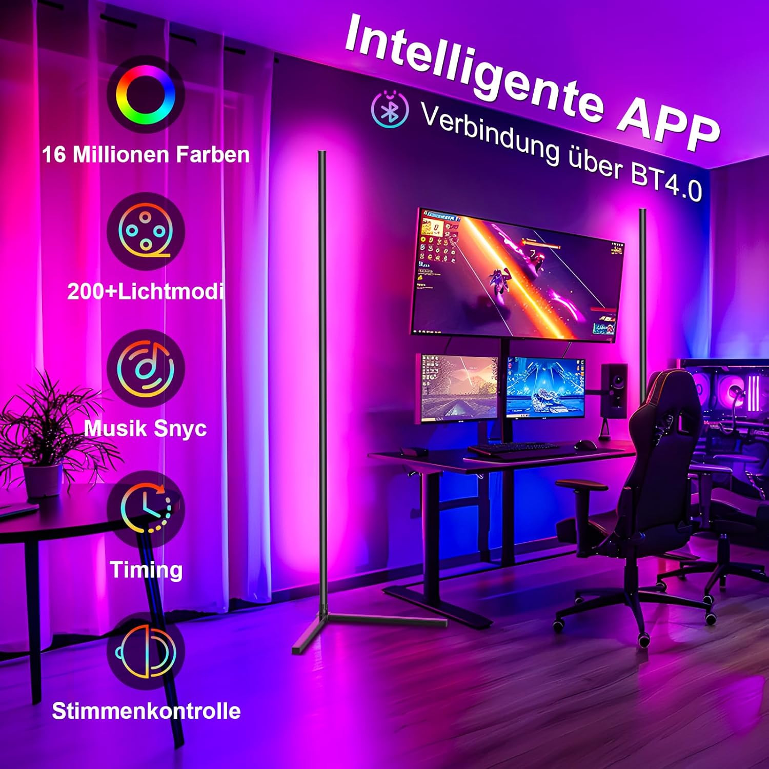 Lampada da Terra LED RGB 165cm Dimmerabile foto 4