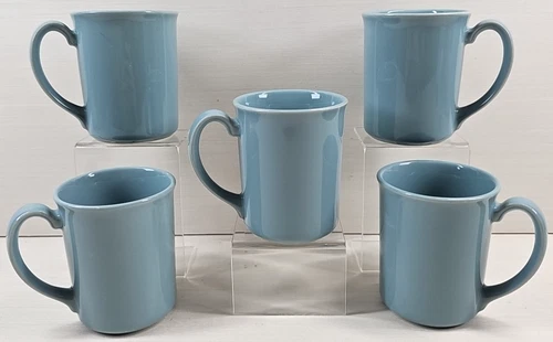 5 Corelle Blue Lily Mugs Set Vintage Corning Table Drinking Coffee Cups Dish Lot