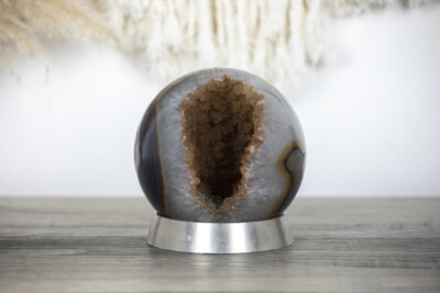 4.7 in Agate & Galaxy Quartz Stone Sphere  - SAG0098