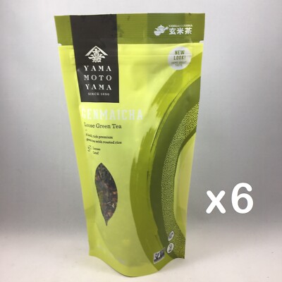 Pack of 6 Japanese Yamamotoyama Genmaicha Green Tea w/ Roasted