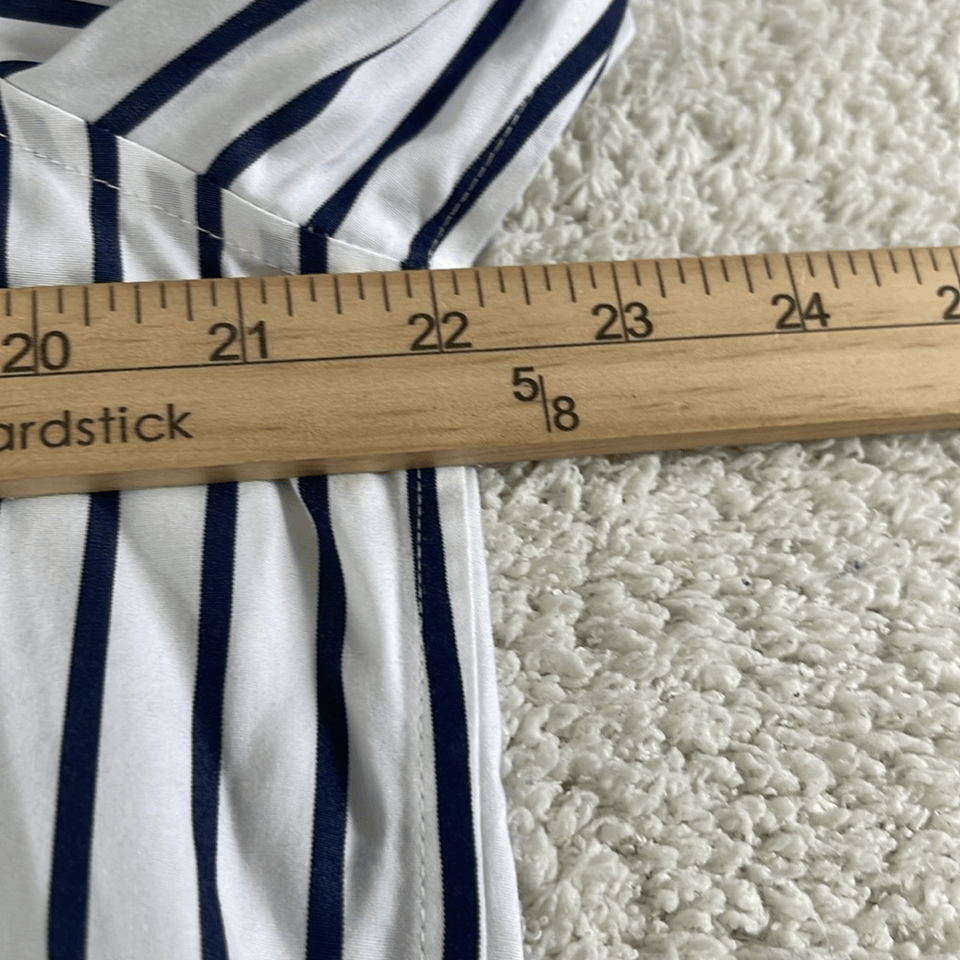 Foxcroft Top Womens Sz 14 striped non iron Heritage Popover cotton