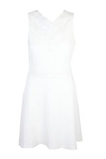Guess Ivory Sleeveless Illusion Fit & Flare Dress 8