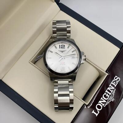 Longines Conquest V.H.P. 41mm Steel Ceramic Silver Dial Mens Watch
