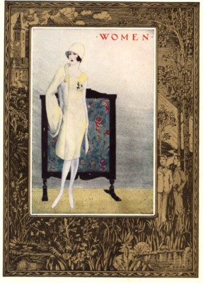 1926 Cornell University Cornellian Women Section Illustration Flapper Girl