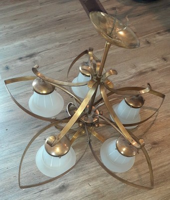 Underwriter Laboratories Brass 5 Frosted Globe art deco ...