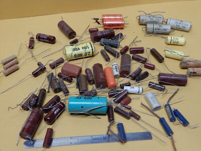 Good-All Ajax Capacitors And Sangamo Green Huge Lot of Vintage Capacitors