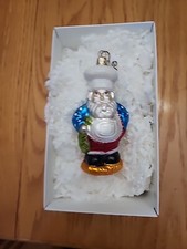 KURT ADLER POLONAISE Santa CHEF ORNAMENT Cook Baker Restaurant W/Fish