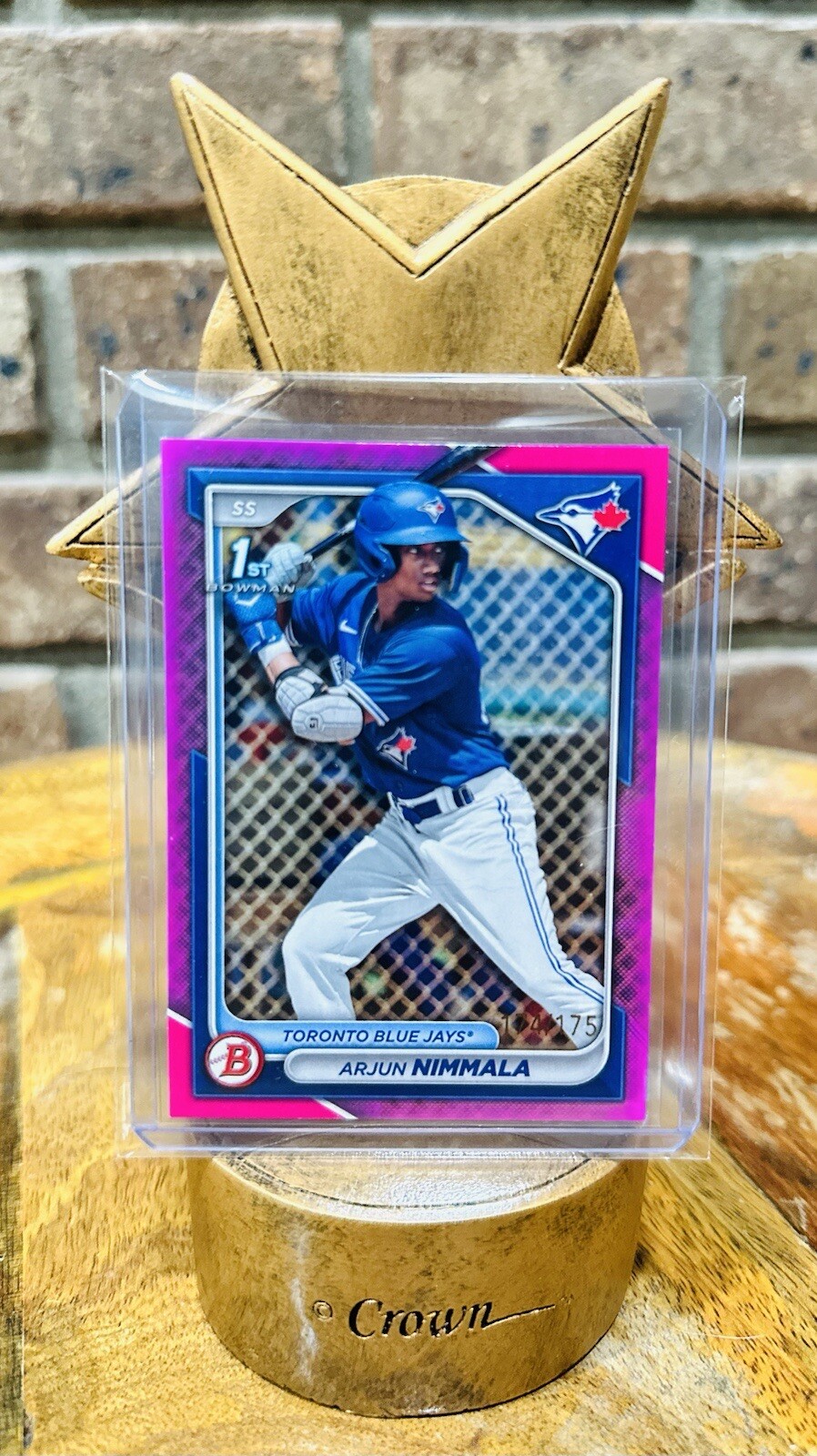 2024 Bowman Paper Arjun Nimmala 1st Pink Border #/175 Blue Jays #BP-142