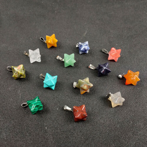 Natürlicher 3D Stern Hexagramm Kristall Edelstein Anhänger Schmuck Pendel - Bild 6 von 24