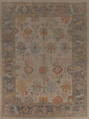 Vegetable Dye Traditional Oushak Turkish Handmade Rug 8x10 ft Room Sized Carpet